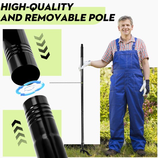Onkruidtrekker - Onkruidverwijderaar - 104cm - Aluminiumlegering + roestvrij staal - Onkruid Trekker - Garden Weeding Tool for No Bending or Kneeling van Merkloos	 — afbeelding 2