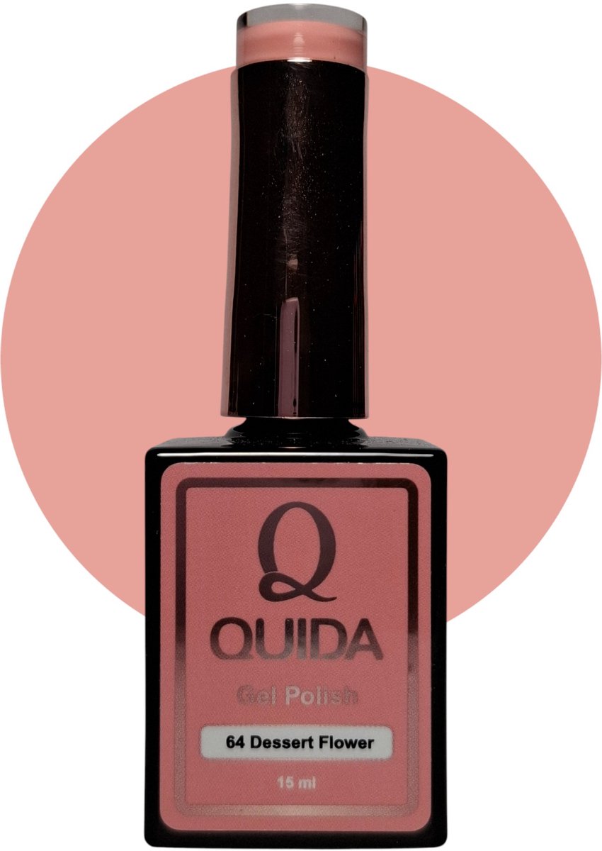 Quida Gelpolish Dessert Flower #64 – Warm Gedempte Roze-Perzik met Romantische Gloed