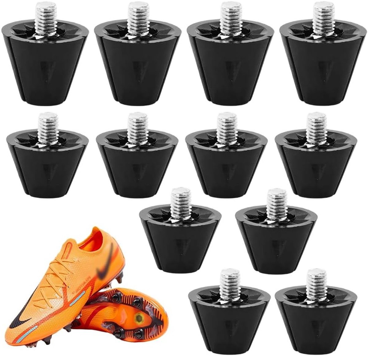 Set van 12 M5 Schroefpennen, Schroefdiameter 5 mm, Universele Voetbalschoenen Spikes, Stabiliteit, Antislip Voetbalschoenen Studs voor Sportieve Schoenen en Training