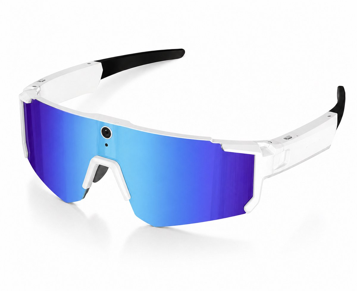Pelor AI Vision Pro Fietsbril met Camera - Bluetooth Audio - Sportbril - Fietsbril - Zonnebril - HD Video - Surround sound - Wit