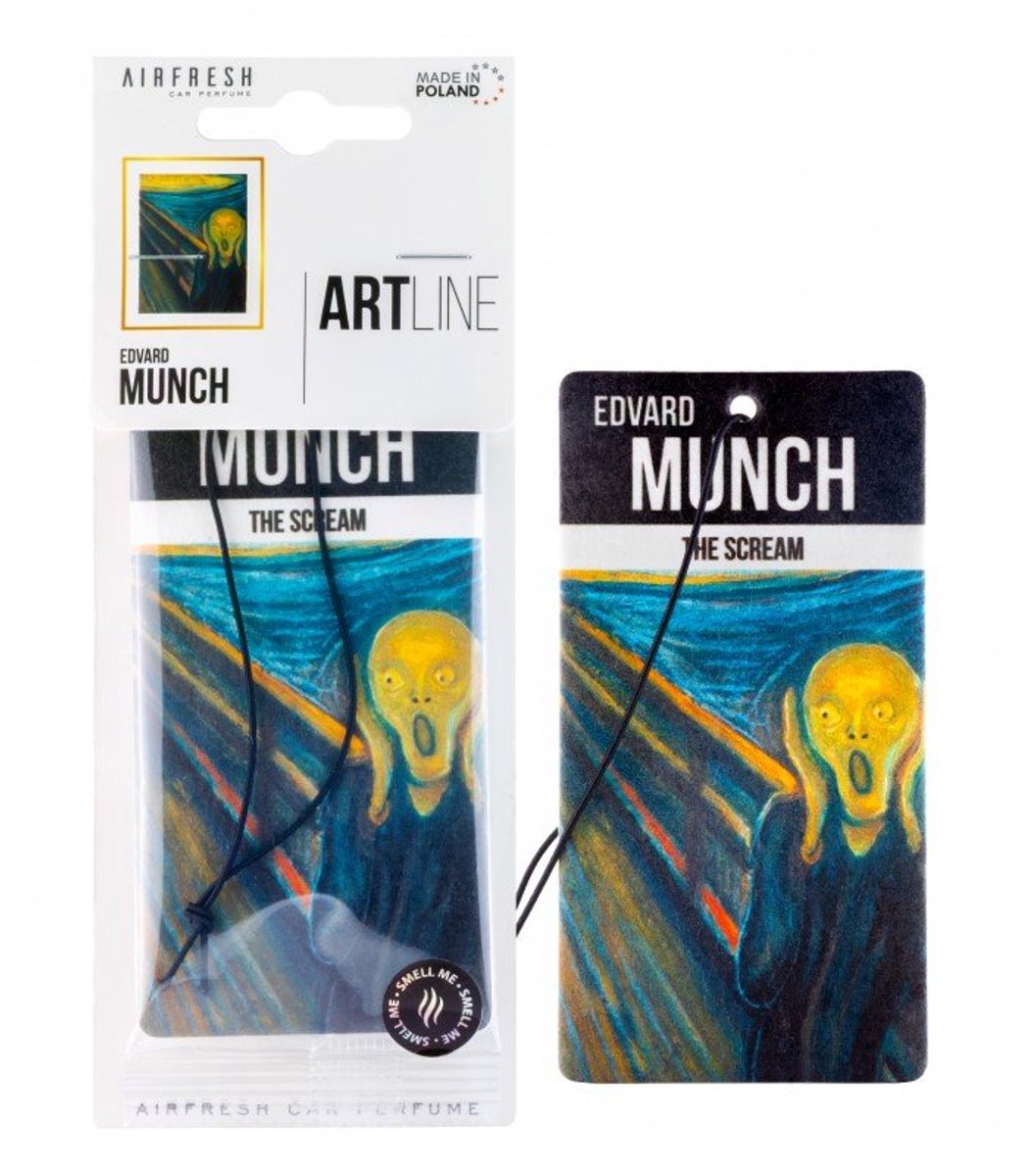 AIRFRESH Art Line The Scream Auto Geurhanger – Edvard Munch Geïnspireerde Car Air Freshener Hangende Luchtverfrisser tot 30 Dagen