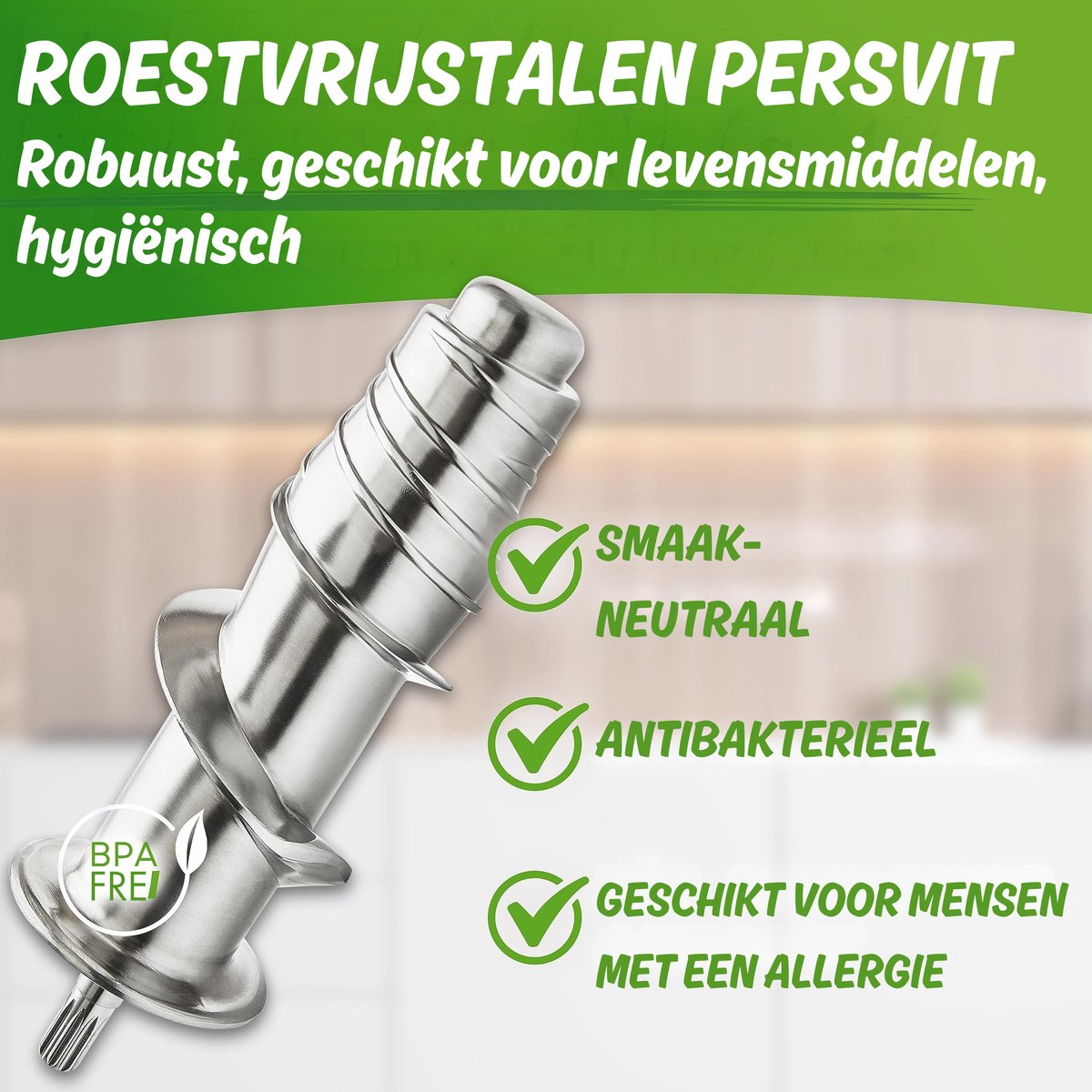 Nutrilovers Green-Press Slow Juicer 304 roestvrij stalen slak, BPA-vrij, Duits merk, hele vruchten, selderij, groenten en fruit, sapcentrifuge, testwinnaar , allround sappers, elektrisch [Energieklasse A+++] thumbnail 5