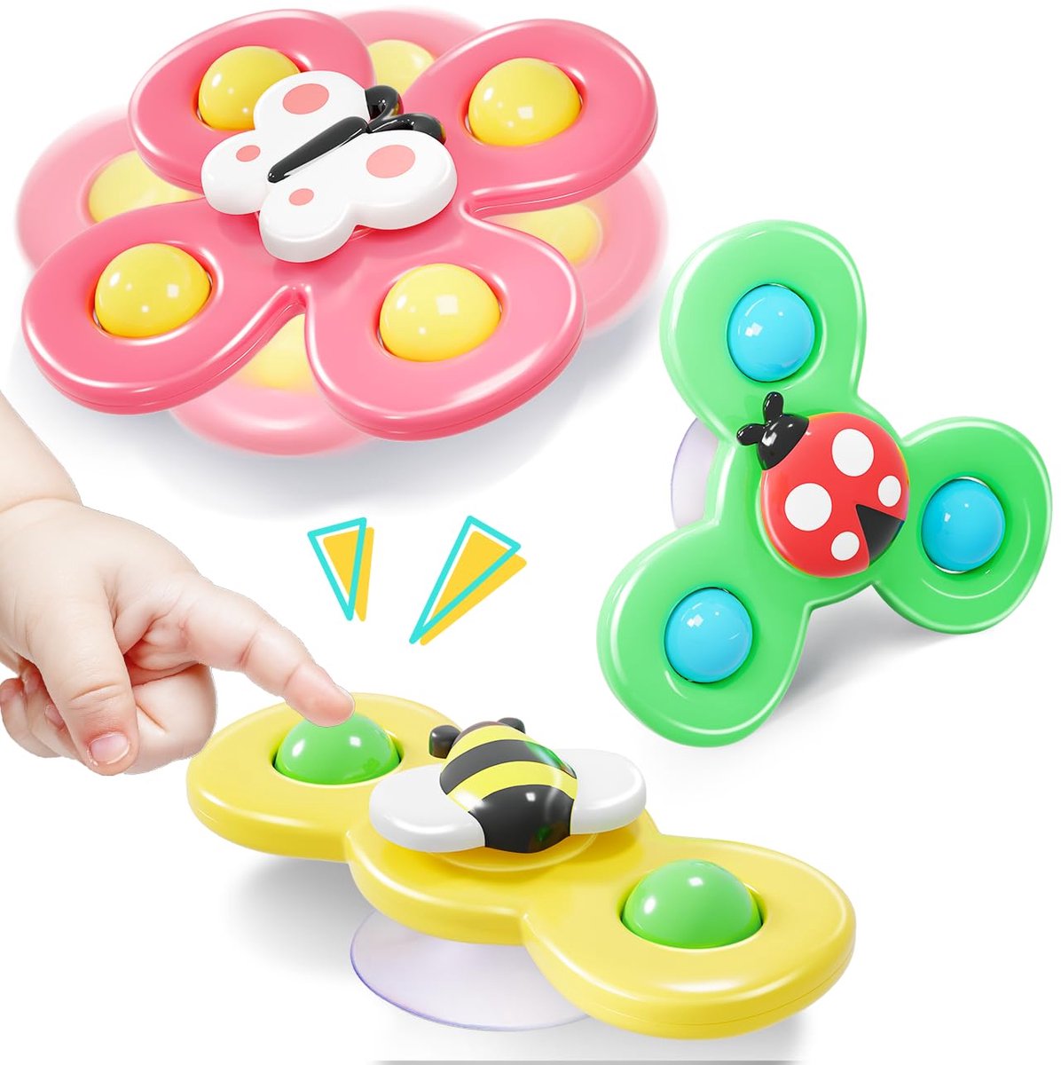 Montessori Sensorisch Speelgoed | Zuignap Spinner Speelgoed, Baby Badspeelgoed