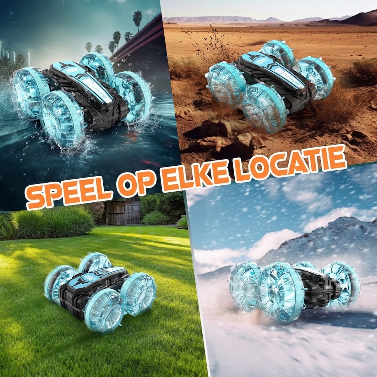 Korffe Bestuurbare Auto - RC Auto - Waterdicht - 360° rotatie - Rc voor Buiten - Race Auto Afstandsbestuurbare – Met Extra Accu-Buitenspeelgoed-Blauw — afbeelding 6