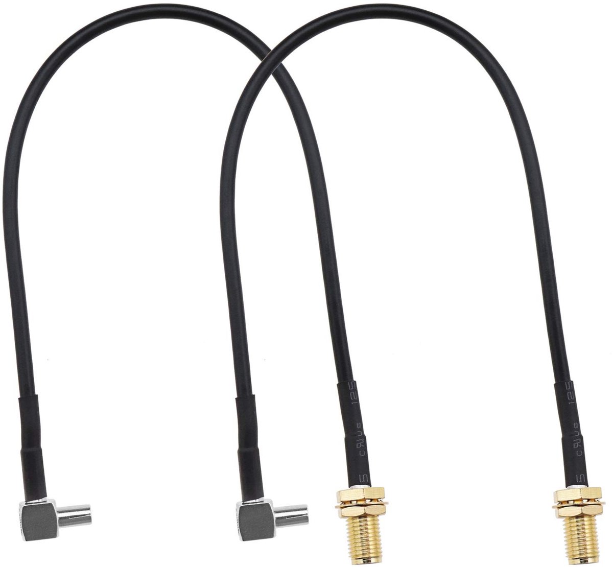 Allecto - Antenne Adapter naar TS9 - Coaxiale Verlengkabel - Zwart - Laag Verlies - 20 cm - Geschikt voor 4G Wifi Router - Antenne Verlengkabel