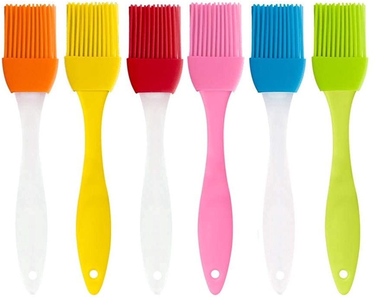 Allecto - Siliconen Cooking Brush - 6 Stuks - Vaatwasserbestendig - Keukenaccessoires - Ideaal voor Grillen - Perfect voor Baksels