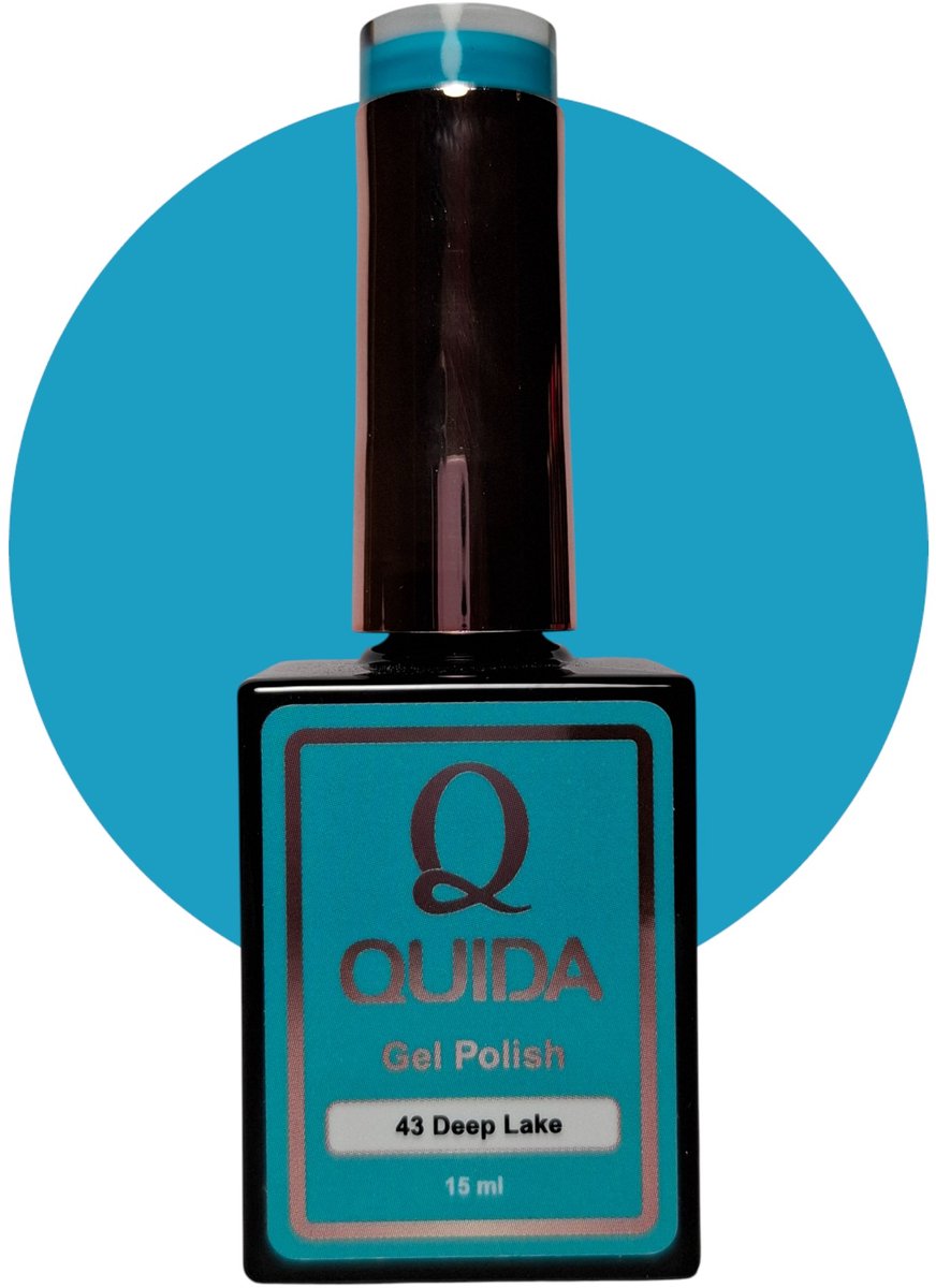 Quida Gelpolish Deep Lake #43 – Helder Verzadigd Hemelsblauw met Cyaan Gloed