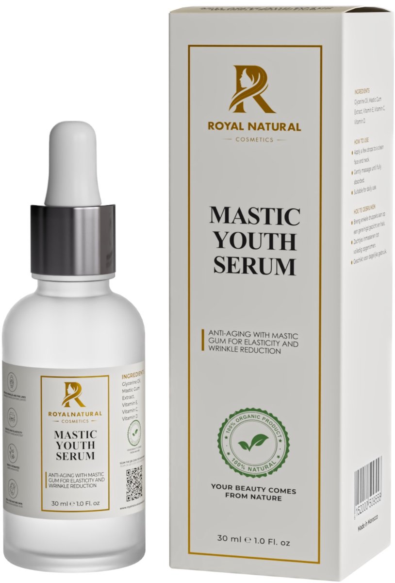 RNC. – Mastic Youth Serum 30ml – Anti-Aging Gezichtsserum met Mastiek, Vitamine C & E – Voor een Stevigere, Gladdere en Stralende Huid