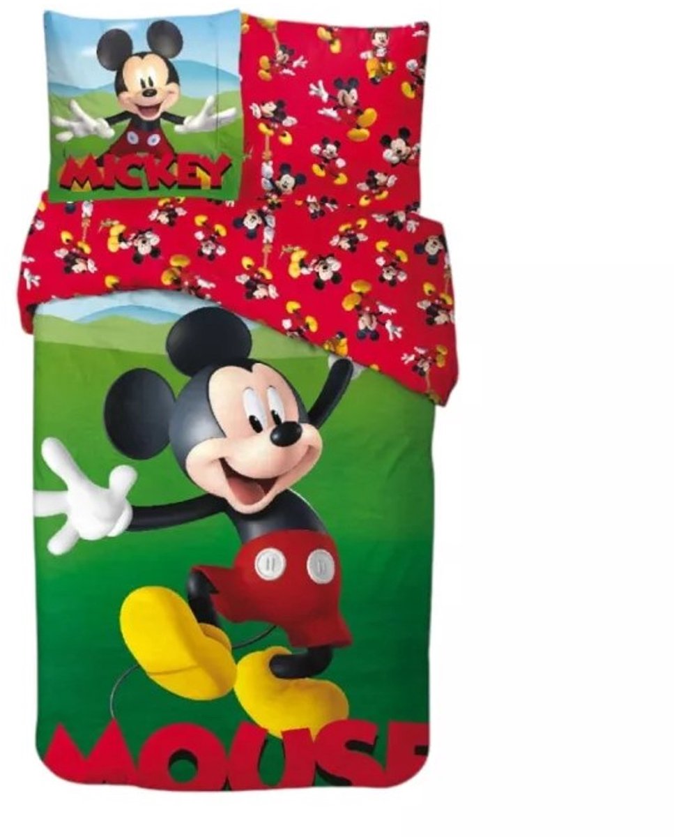 Mickey Mouse Garden Dekbedovertrek - Eenpersoons - 140 x 200 cm - Katoen