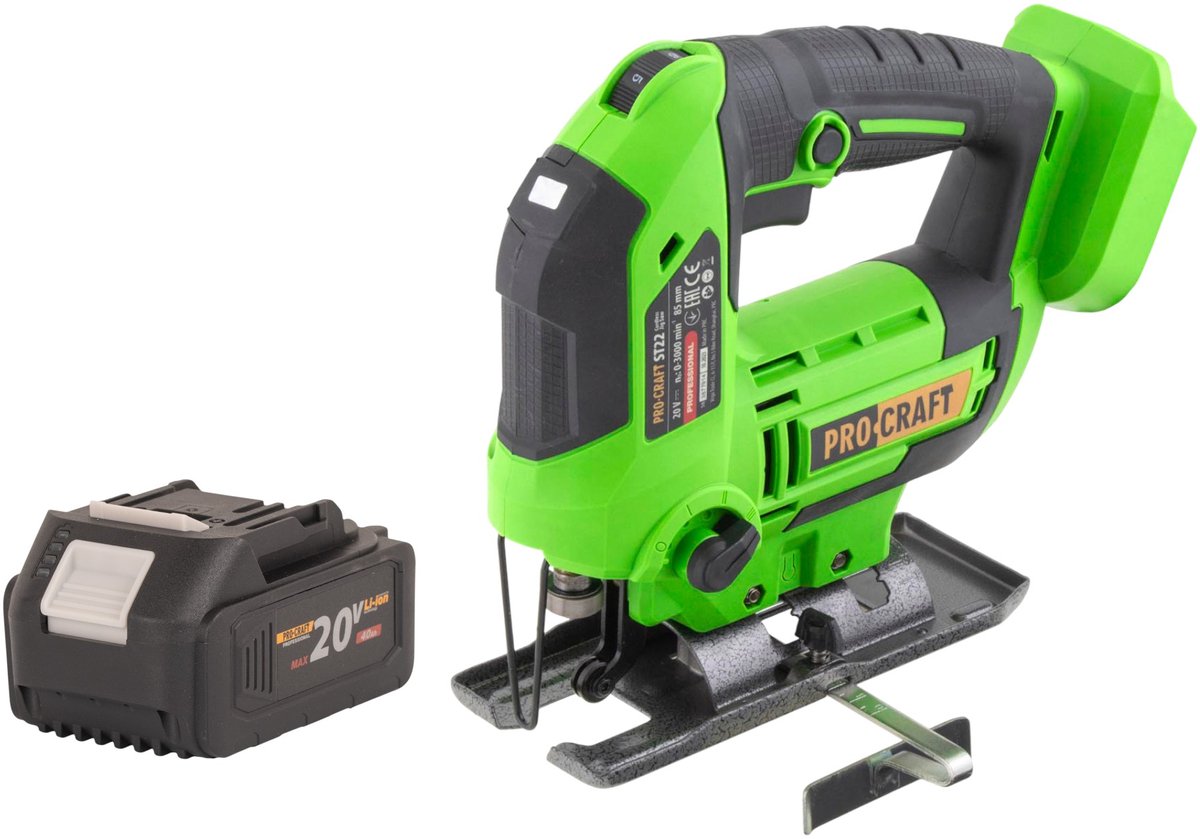 Procraft ST22 accu-decoupeerzaag 20 V 80 mm borstelloos + 1x accu 4,0 Ah - zonder oplader