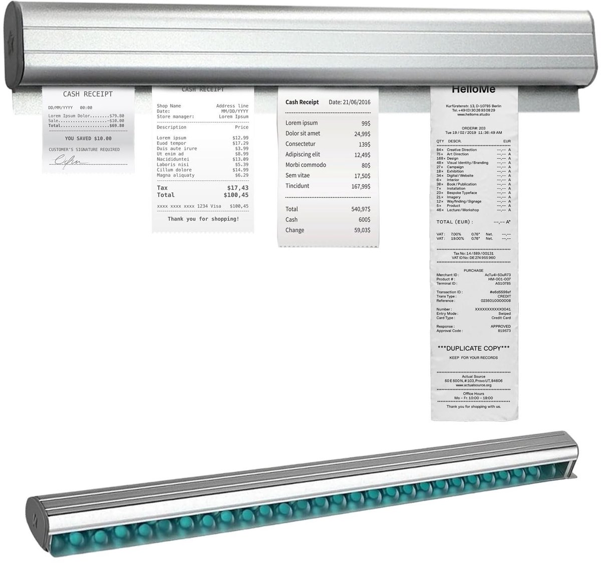 Allecto - Bonrail Aluminium Bestelhouder - Zelfklevend - Ideaal voor Keuken en Kantoor - 30 cm - Keukenaccessoires - Handige opbergoplossing - Gesc...