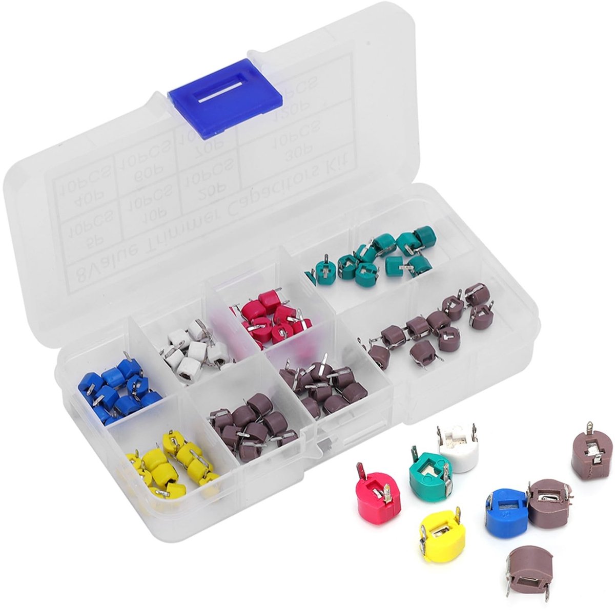 Allecto - Variabele Capacitor Set - 80-delige Capacitoren voor Elektronische Projecten - Ideaal voor Hobbyisten - 6mm Trimmer Capacitors - Perfect ...