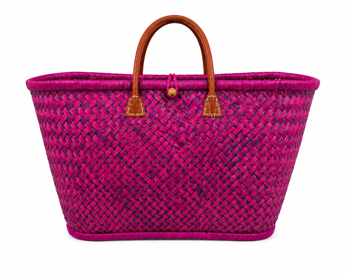 HS Boodschappenmand - Fuchsia - Stevig En Praktisch - Ruime Indeling
