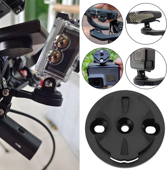 2 sets fietscomputerbeugels, reparatieonderdelen, vaste basis, stopwatchbeugel, vaste mannelijke zadelbevestigingsbasis, geschikt voor Garmin, zwart (2) — afbeelding 3