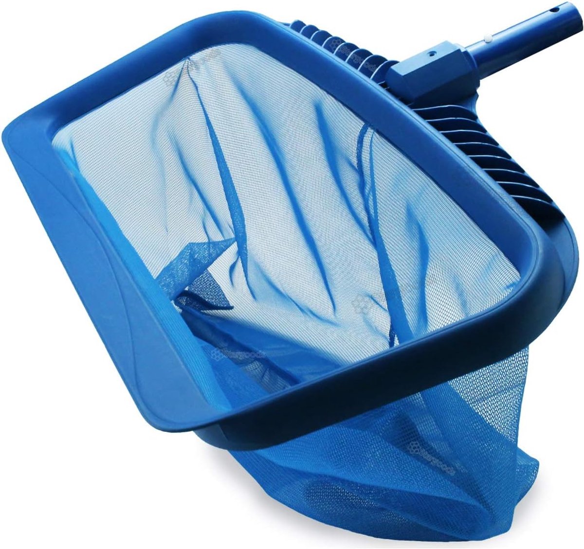 Zwembad Schepnet - Diepe Zak Bladhark met Grote Capaciteit voor Inground & Bovengronds Zwembad - Fijnmazig Vangt Bladeren, Dierenhaar & Puin - Poolveilige Afgeronde Randen - Past op Standaard Stokken - Blauw - 1 Stuk
