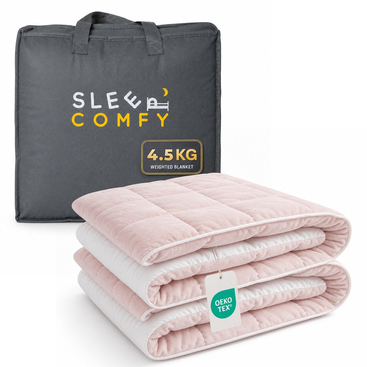Sleep Comfy Katoen Verzwaringsdeken voor Kinderen – 4,5 kg – 100x150 cm – Rustgevende Druk – Zacht & Veilig – 100% Katoen - Comfortabel voor Alle Seizoenen – Roze