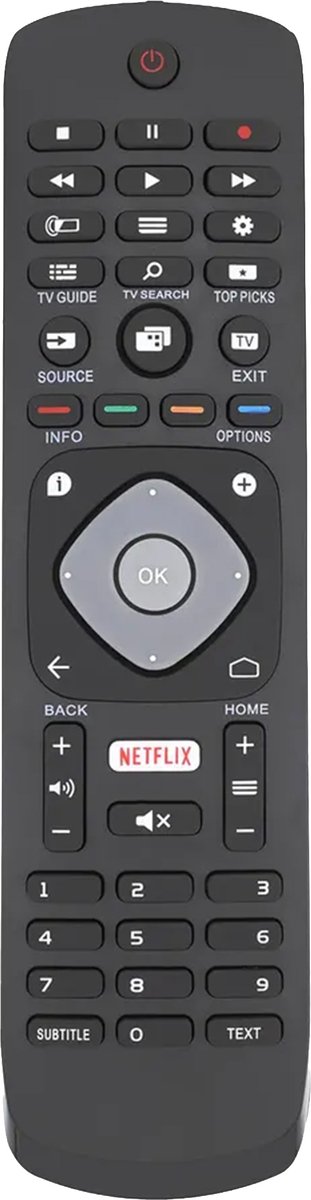 Bedienbaas Afstandsbediening geschikt voor Philips TV - Universeel - Smart TV - Netflix