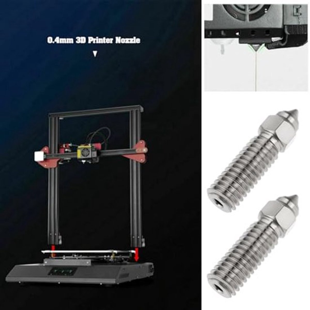 stuks 0,4 mm 3D-printer nozzles van chroom-zirconiumkoper, compatibel met Creality K1, K1 MAX, Ender 3 V3, KE, CR-10 SE en CR-M4.