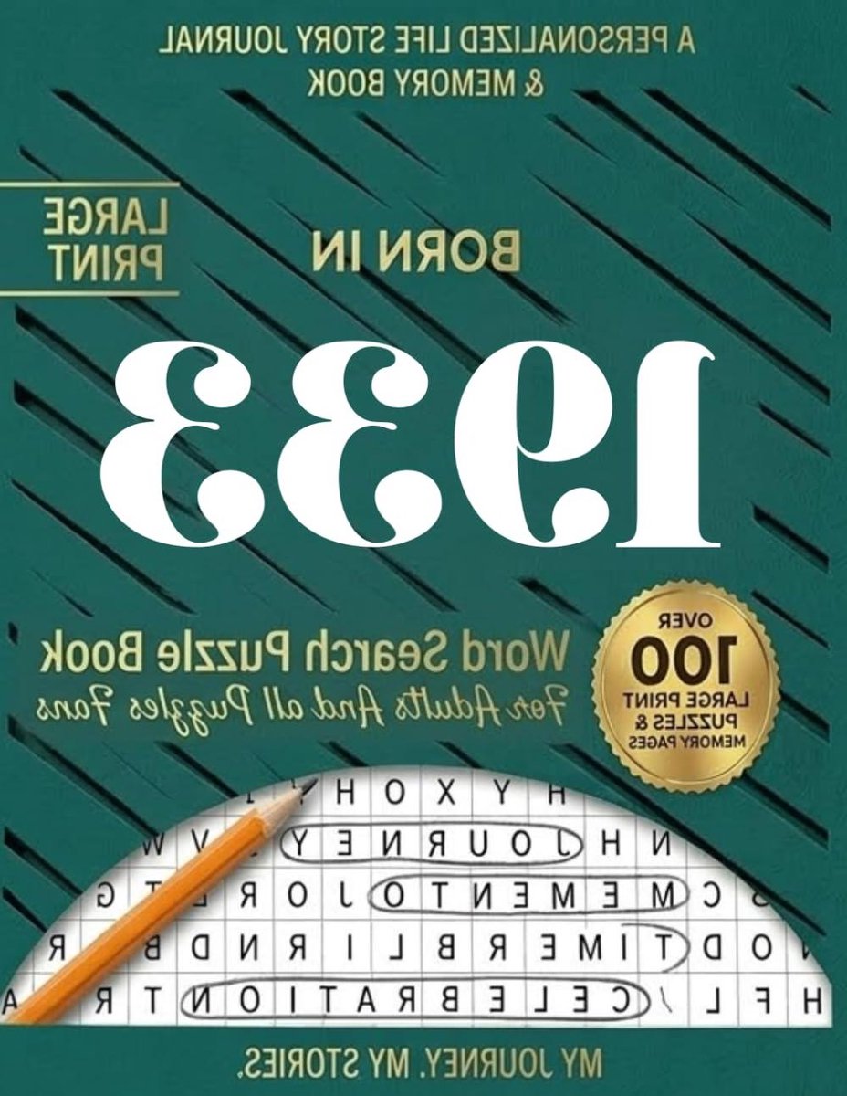 Woordzoekboek - Puzzelboek Verjaardag - Hersenen Trainen - Gepersonaliseerd Jaar - 28 cm x 22 cm - Niet gespecificeerd