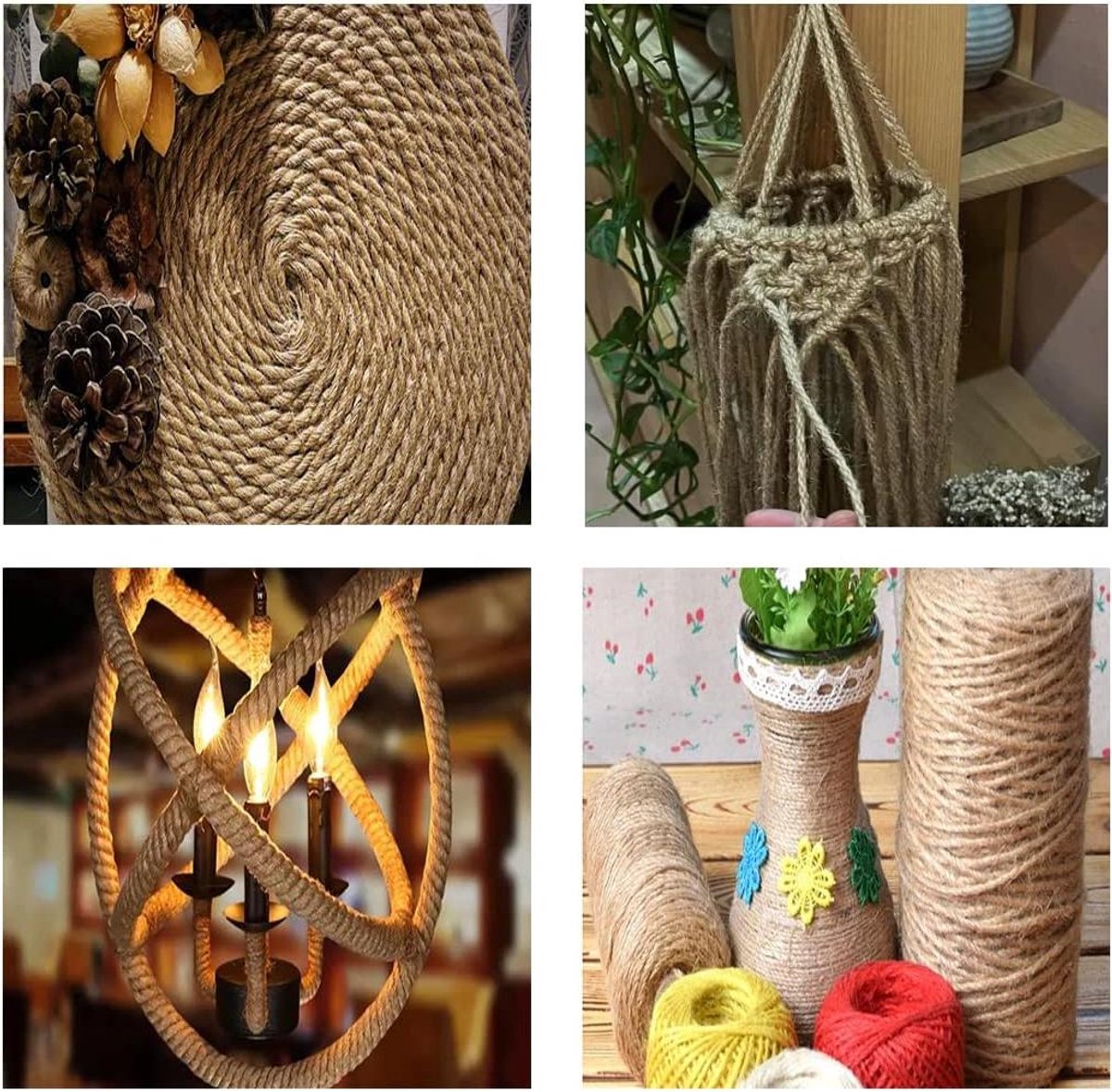Hennep Touw - Jute Touw Decoratief Touw - Knutselen en Decoratie - Natuurlijk en Ongebleekt - 10 meter - Bruin