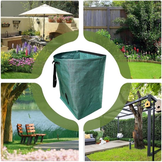 Tuinzakken - Afvalzakken Opvouwbaar - Tuinonderhoud - Halfronde Vorm - 200 liter - Groen — afbeelding 4