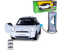 Mini Cooper Modelauto - Speelgoedauto Kinderauto - Verzamelen Spelen - Gedetailleerd Interieur - 7 x 14 x 5 cm - Wit
