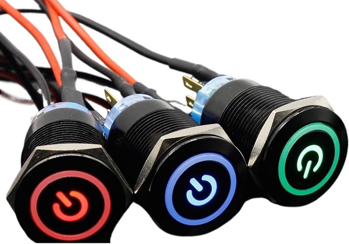 Drukknop Metaal - Drukknop Schakelaar - Elektronica Projecten - LED Verlichting - 19 mm - Wit