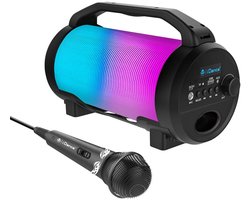 iDance CYCLONE400BK Karaoke Set - Bluetooth Party Speaker met Disco LED-Verlichting - Inclusief Microfoon