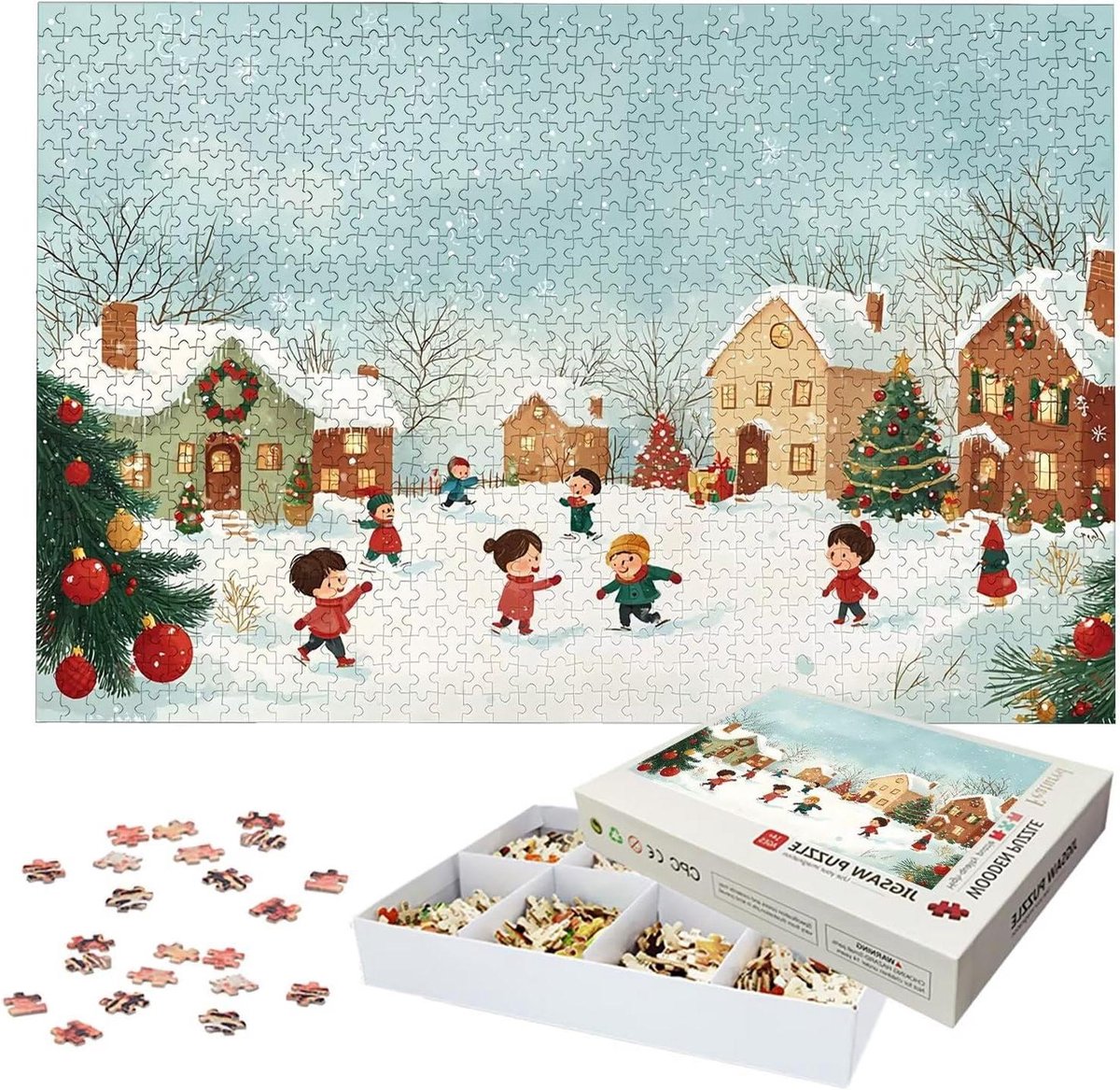 Houten Puzzel - Legpuzzel Volwassenen - Ontspanning Thuis - Met Lettermarkering - 122 x 81 cm - Meerkleurig