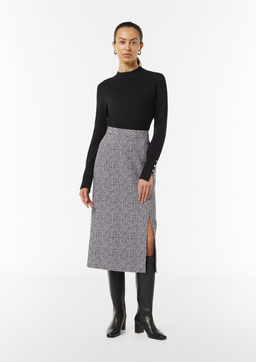 comma - female - Jacquard midirok met split