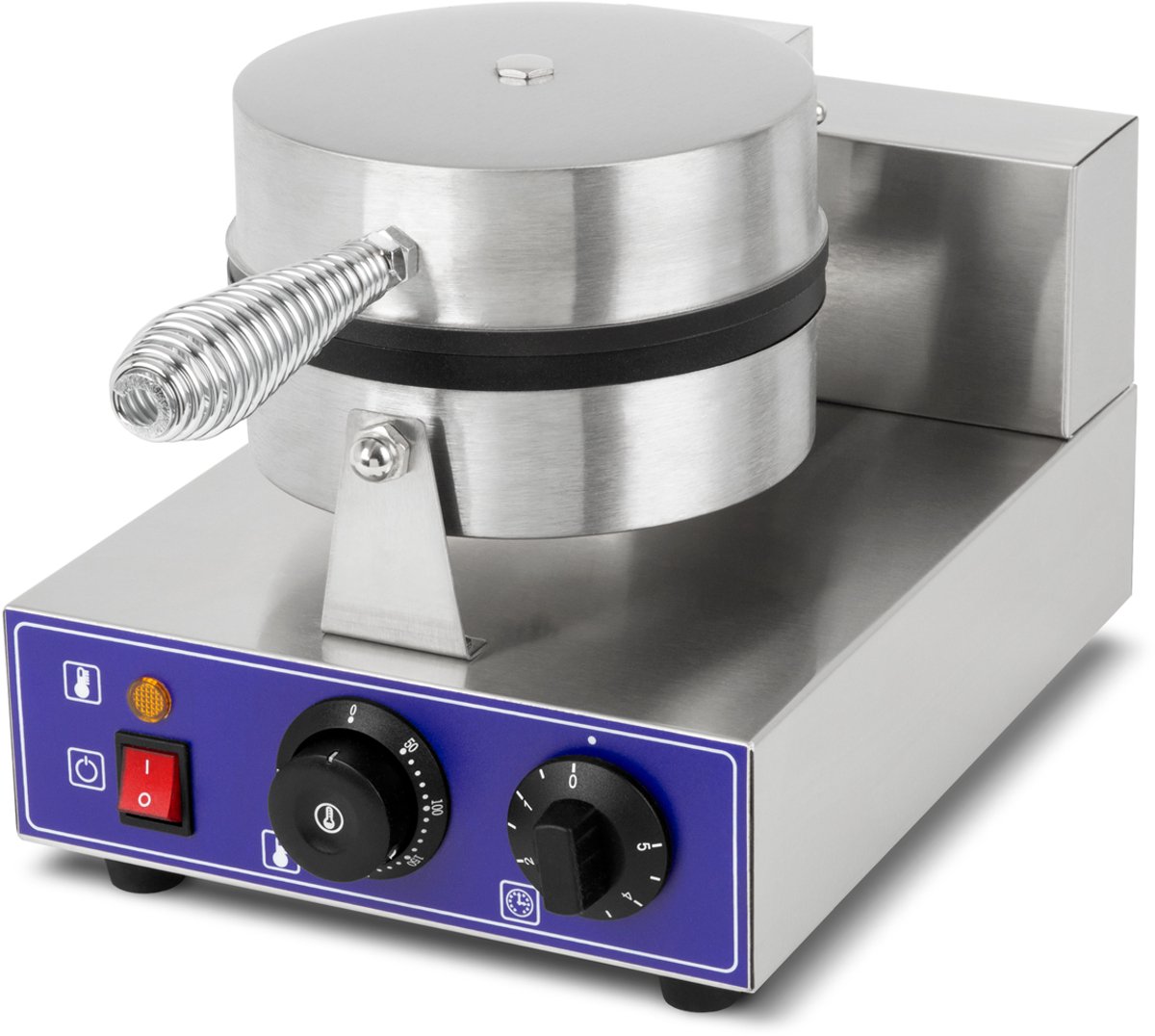 VERTES Wafelijzer Belgische Wafelmaker Elektrisch 1000W gemaakt van roestvrij staal (Timerfunctie tot 5 min, Temperatuur 50-300 °C traploos instelbaar, 4 antislip rubberen voetjes, antiaanbaklaag)