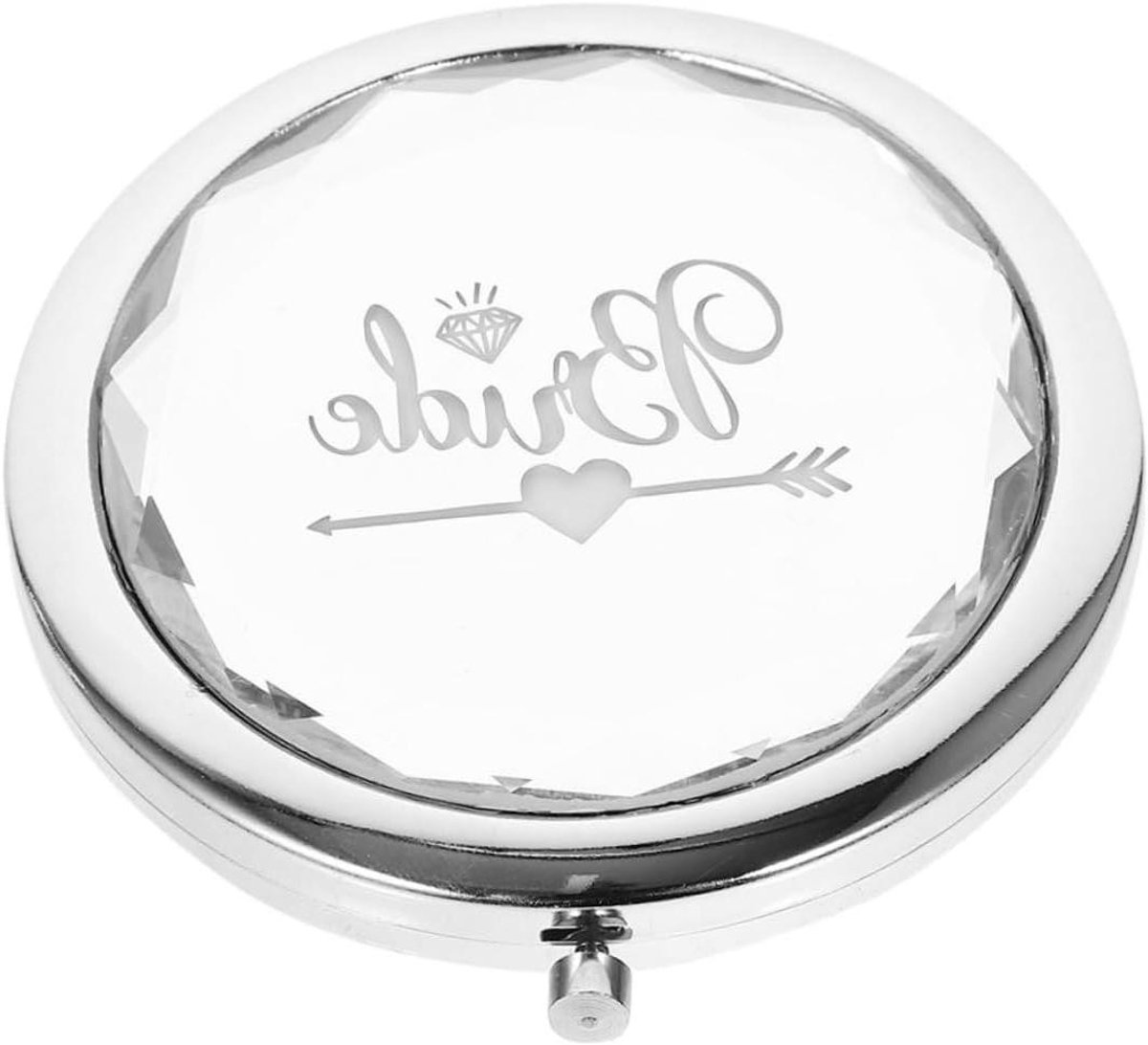 Bruids Spiegel - Compacte Make-up Spiegel - Bruidsfeest Accessoire - Modieus en Decoratief - 7 cm - Zilver
