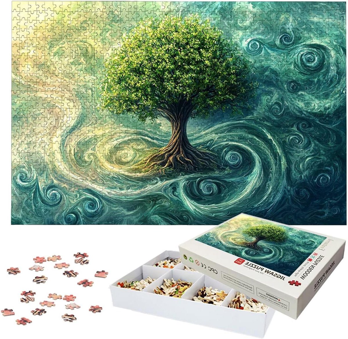 Houten Puzzel - Legpuzzel Volwassenen - Ontspanning en Geheugentraining - Lettermarkering op achterkant - 122 x 81 cm - Meerkleurig