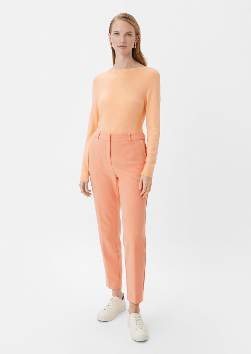 comma - female - Regular fit: broek met geperste plooien