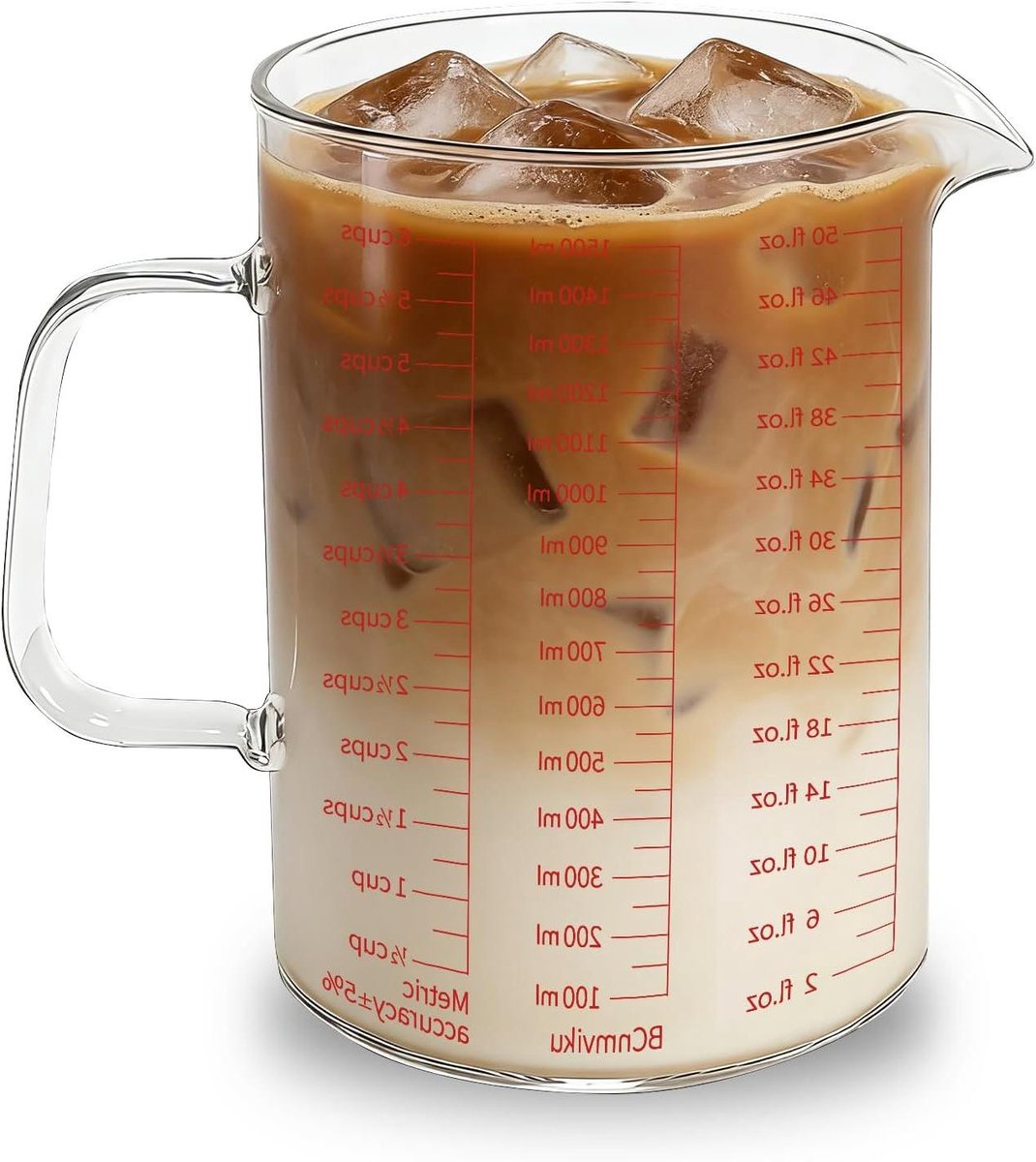Grote Maatkruik - Maatbeker Glas - Bakken en Koken - Hittebestendig Glas - 1500ml - Transparant