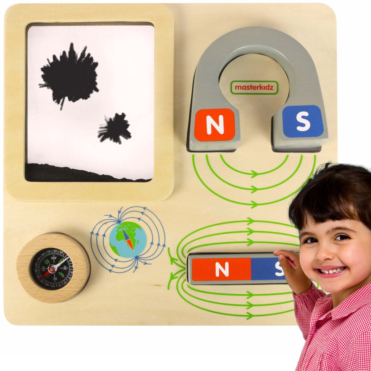 Masterkidz Magnetisch Speelbord Montessori Kompas - UNI
