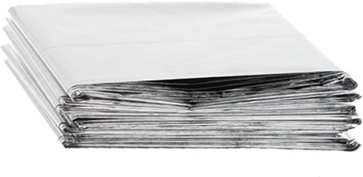 Warmtevasthoudende Foliedeken - Nooddeken Reflecterende Deken - Buitenactiviteiten Noodsituaties - Opvouwbaar Draagbaar Ruimtebesparend - 130 x 210 cm - Zilver