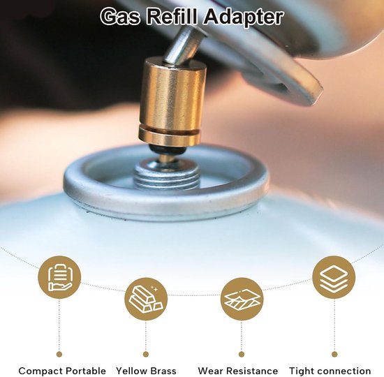 Navuladapter voor gasflessen, gasvuladapter, gasflesadapter voor campingkoker, adapter voor inflatorcontainers, gasadapter voor schroefventiel,Gemakkelijk En Snelle Gas Refill Adapters — afbeelding 4