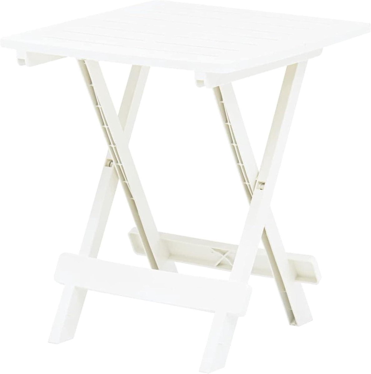 Tuintafel Klaptafel - Balkontafel Terrastafel - Buiten Zitten - Weerbestendig Kunststof - 45 x 43 x 50 cm - Wit