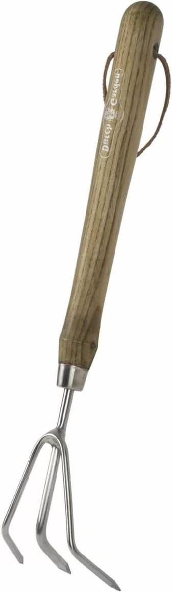 Handcultivator Lang - Bodemwoeler - Onkruid Verwijderen - Roestvrij Staal - 31 cm steel - Beige