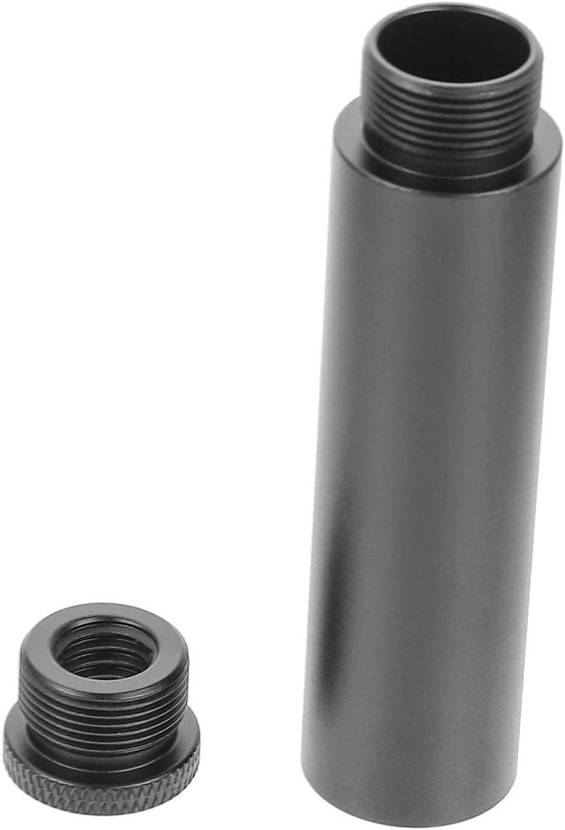 Microfoonstandaard Verlengbuis - Verlengpijp Microfoon - Opnamestudio Gebruik - Aluminium Constructie - 7 cm Lengte - Zwart