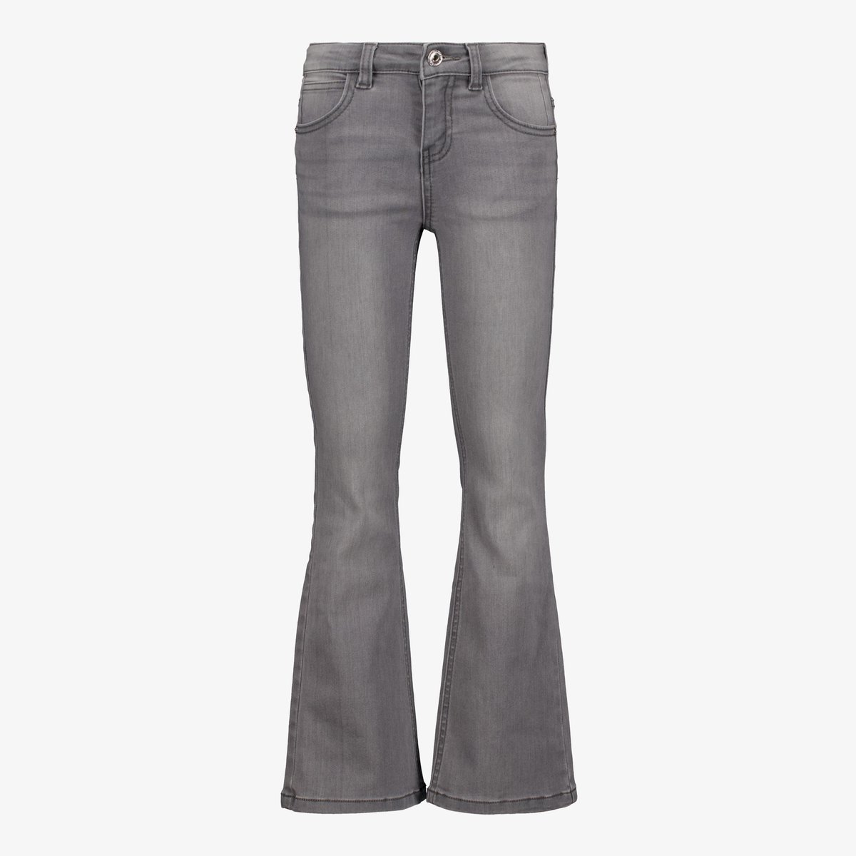 Twoday meisjes flared jeans medium grijs - Maat 140