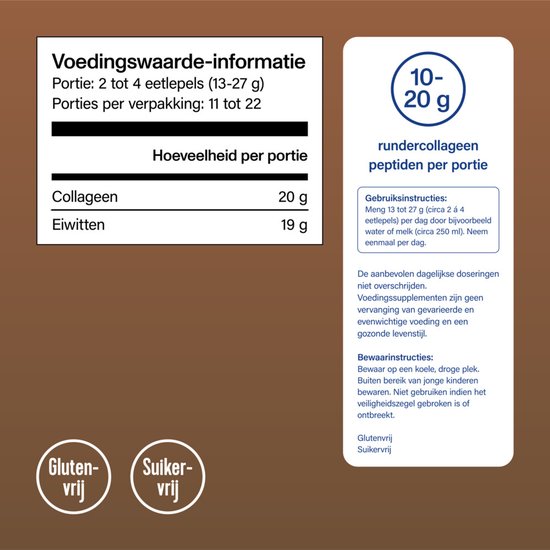 Vital Proteins - Collageenpeptiden Cacaosmaak - Gehydrolyseerd - Suikervrij - Rundercollageen - 297 gram