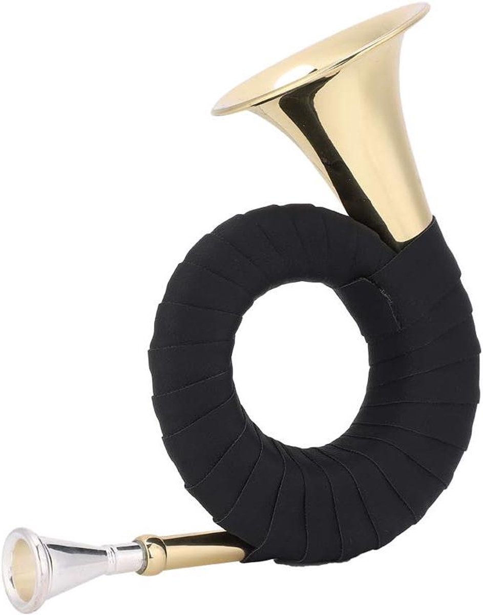 Mini Jachthoorn - Bb Hoorn Koper - Muziek Maken - Rijke Warme Klank - 15 cm - Goud