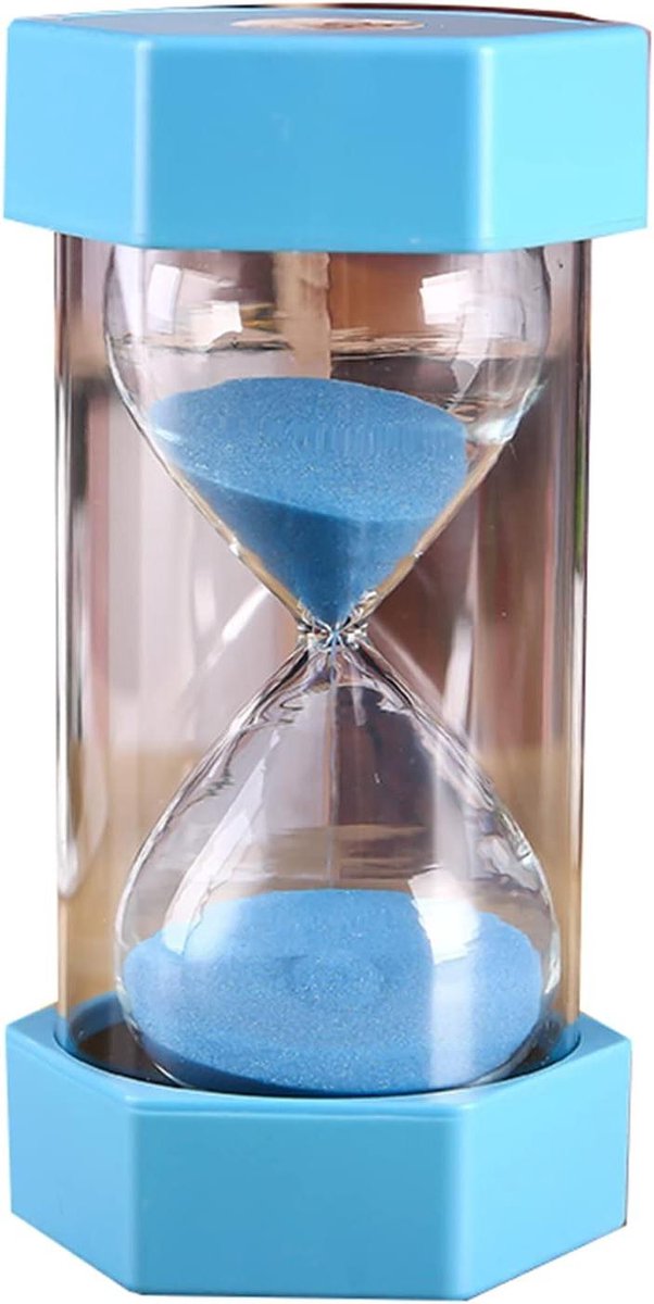 Zandloper Timer - Visuele Zandklok - Tijdbeheer Kinderen - Gekleurd Zand - 15 Minuten - Blauw