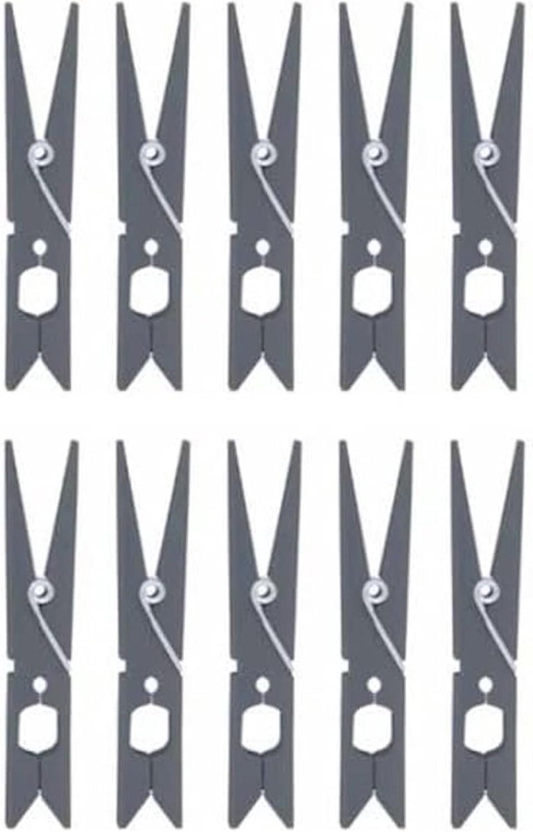 Wasknijpers - Kledingknijpers - Kleding Drogen - Onbreekbaar - 10 stuks - Grijs
