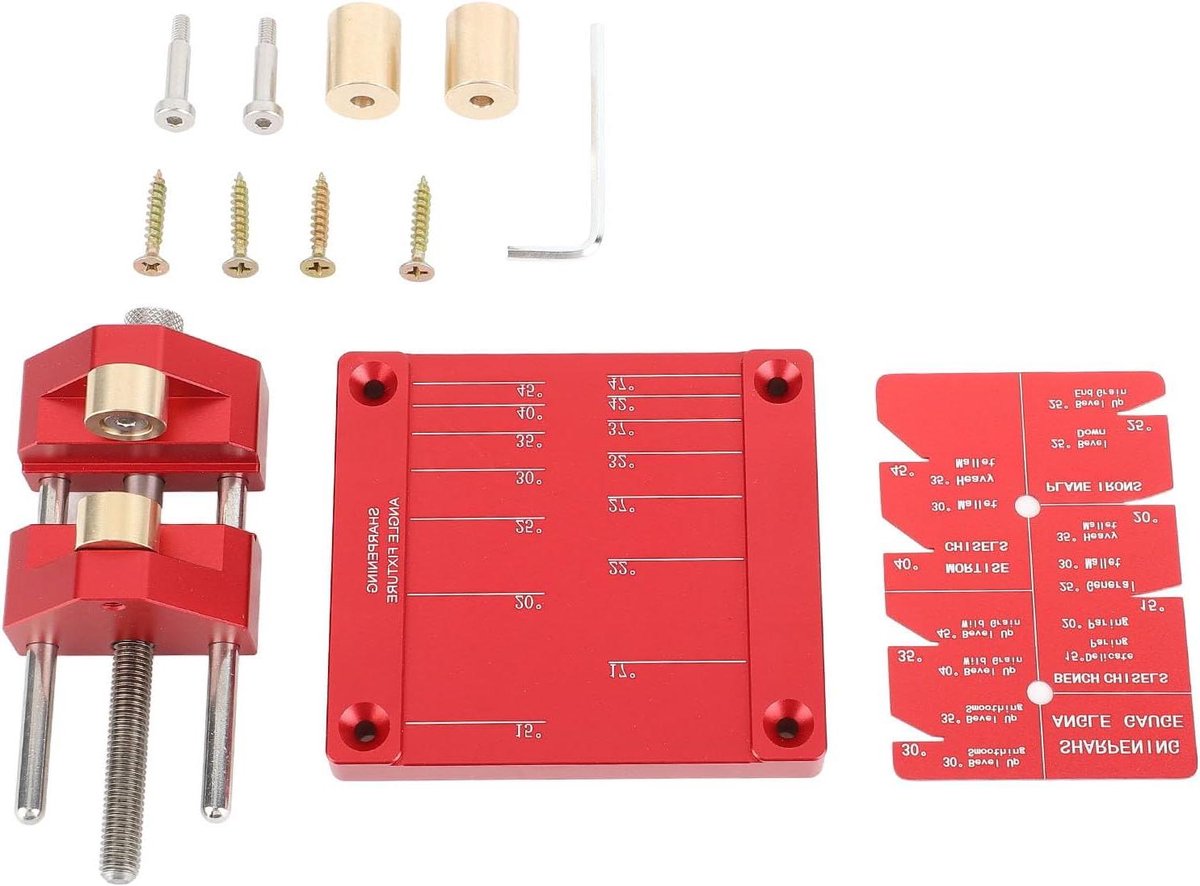 Beitelslijpset Houtbewerking - Geleidemal Beitelslijper - Scherp Gereedschap Houden - Roestvrijstalen Constructie - 12 x 10 x 6 cm - Zilver