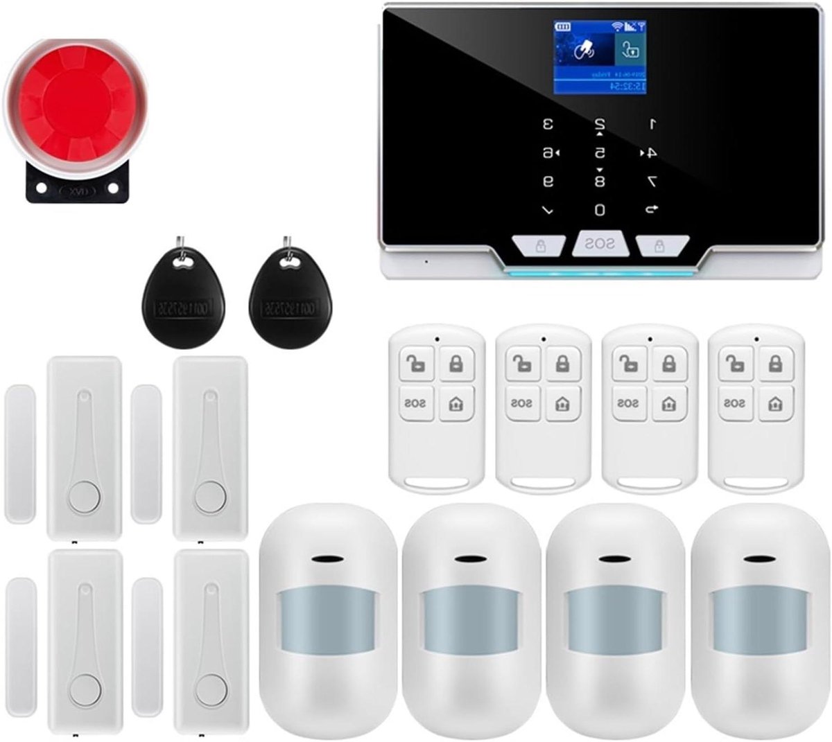 Alarmsysteem - Beveiligingssysteem Huis - Huis Beveiligen - Draadloos GSM Wifi - 1 Eenheid - Wit