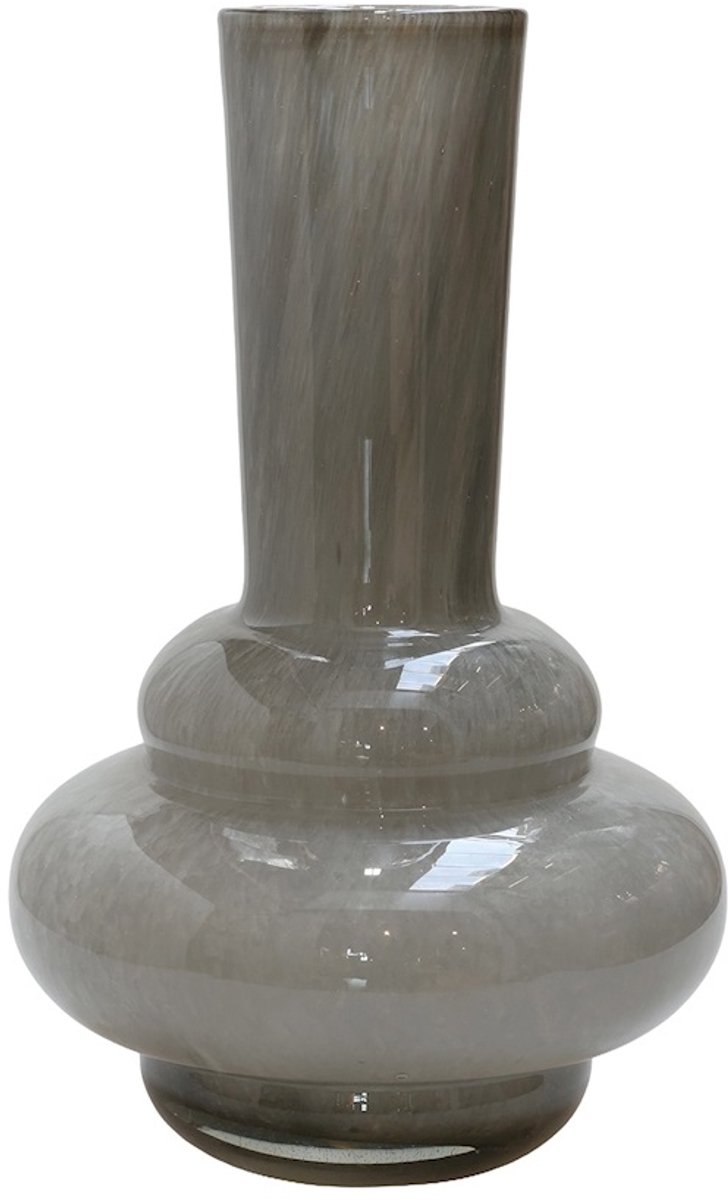 Vase The World Vaas Bolombo Elite | Grijs | Mond geblazen glas | Uniek design | Dik zwaar glas | Ø20 x H36 cm