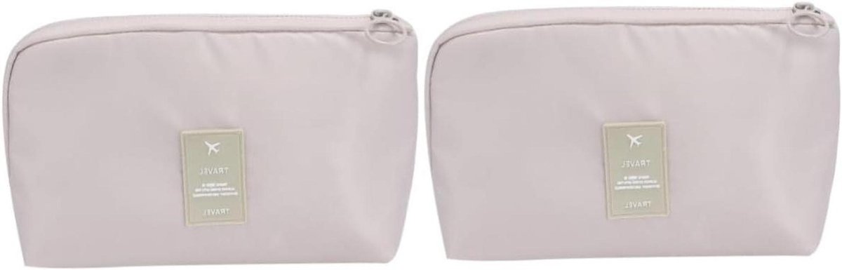 Kabel Opbergtas - Mini Draagtas - Gadget Organiseren - Grote Capaciteit - 23 x 15 cm - Beige